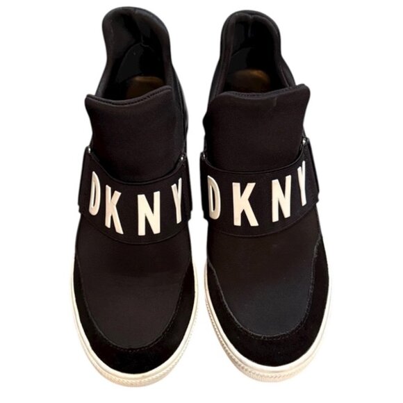 DKNY Black Logo Strap High-Top Sneakers Women’s 6.5 - Picture 2 of 8